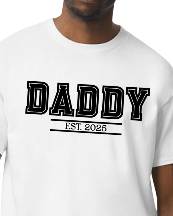 DADDY cotton t-shirt with customized Established date