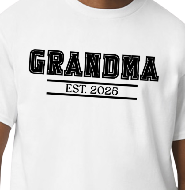 New Grandma 100% Cotton unisex t-shirt with customized Established date